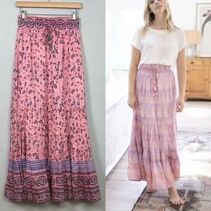 Bohemian Pink Maxi Skirt